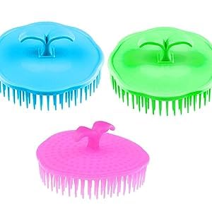 Bhavya Enterprises Round Plastic Hair Washing Comb & Scalp Massager - Shower Brush for Men & Women (2-Pack, Multicolor) - Perfect for Relaxing Scalp Care & Hair Wash in Shower or Bath