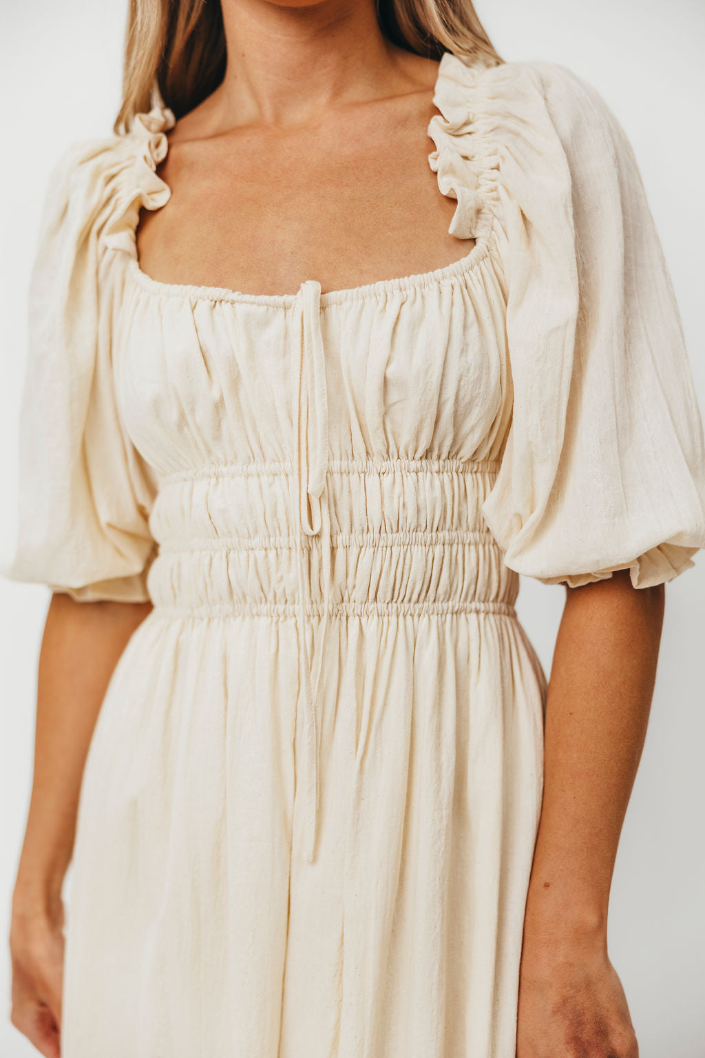 Elegant Cream Midi Dress for Women | Flattering Darling Style | Perfect for Weddings, Parties & Date Nights