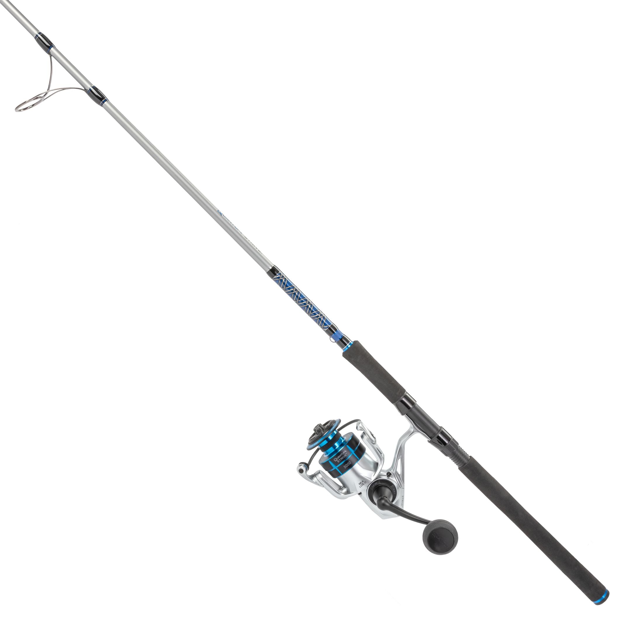 Quantum Strive Spinning Fishing Rod and Reel Combo - Lightweight Graphite Freshwater/Saltwater Fishing Gear for Bass, Trout, Salmon (Perfect for Shore Fishing, Boat Angling & Tournament Use)