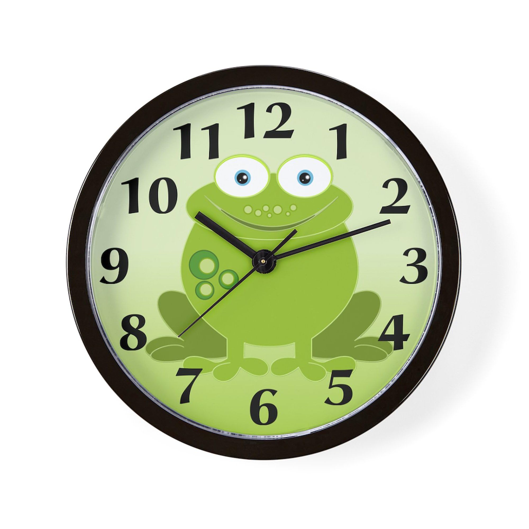 Green Frog 10 Inch Wall Clock - Decorative Home & Office Clock for Living Room, Kitchen, Bedroom or Workspace | Perfect Gift for Nature Lovers