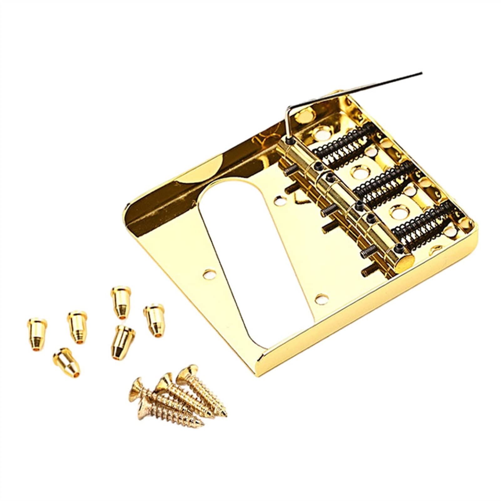 Golden Electric Guitar Fixed Saddle Bridge Replacement - 1Set High-Quality Guitar Bridge Parts for Improved Tone & Stability | Perfect for DIY Guitar Repair & Upgrades