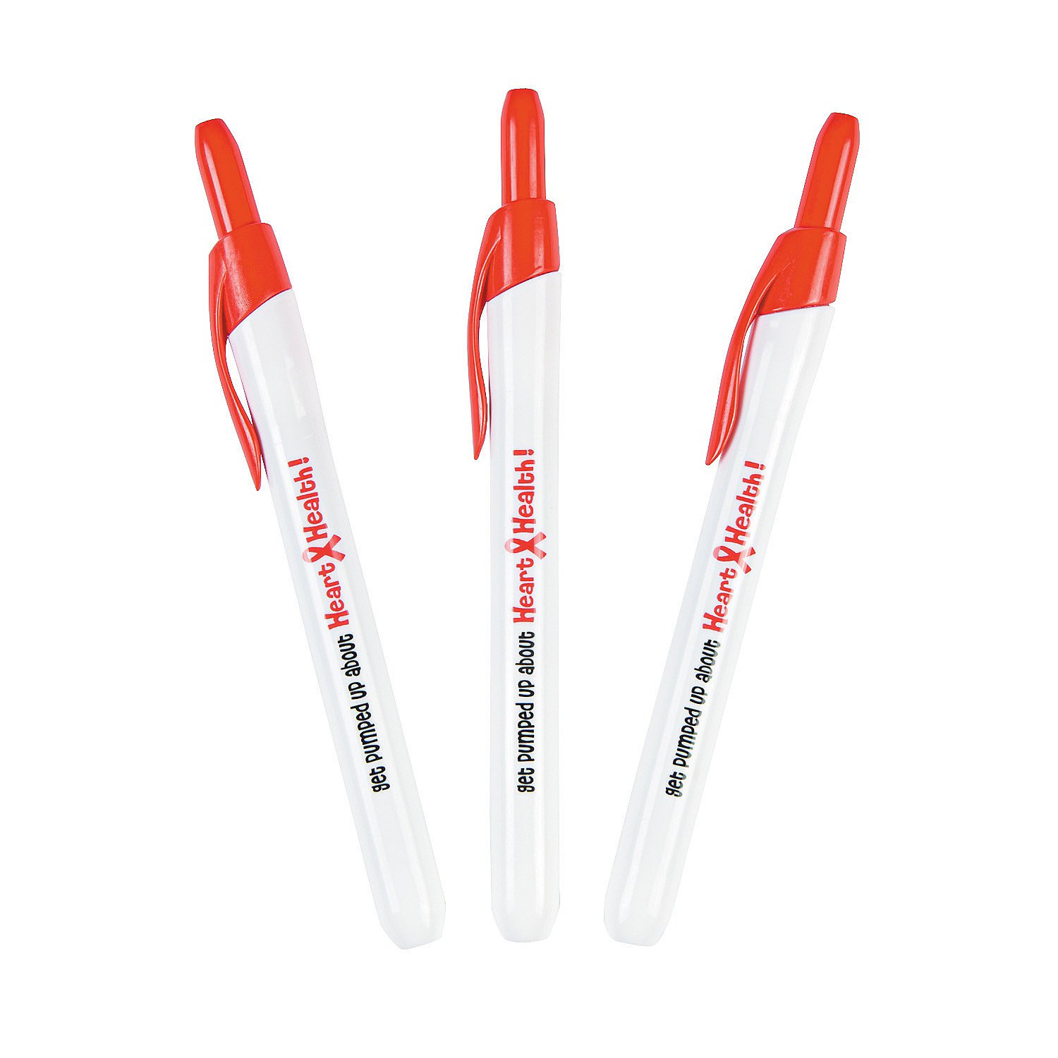 Heart Health Awareness Retractable Pens - 12-Pack Novelty Stationery for Office, School & Fundraising Events