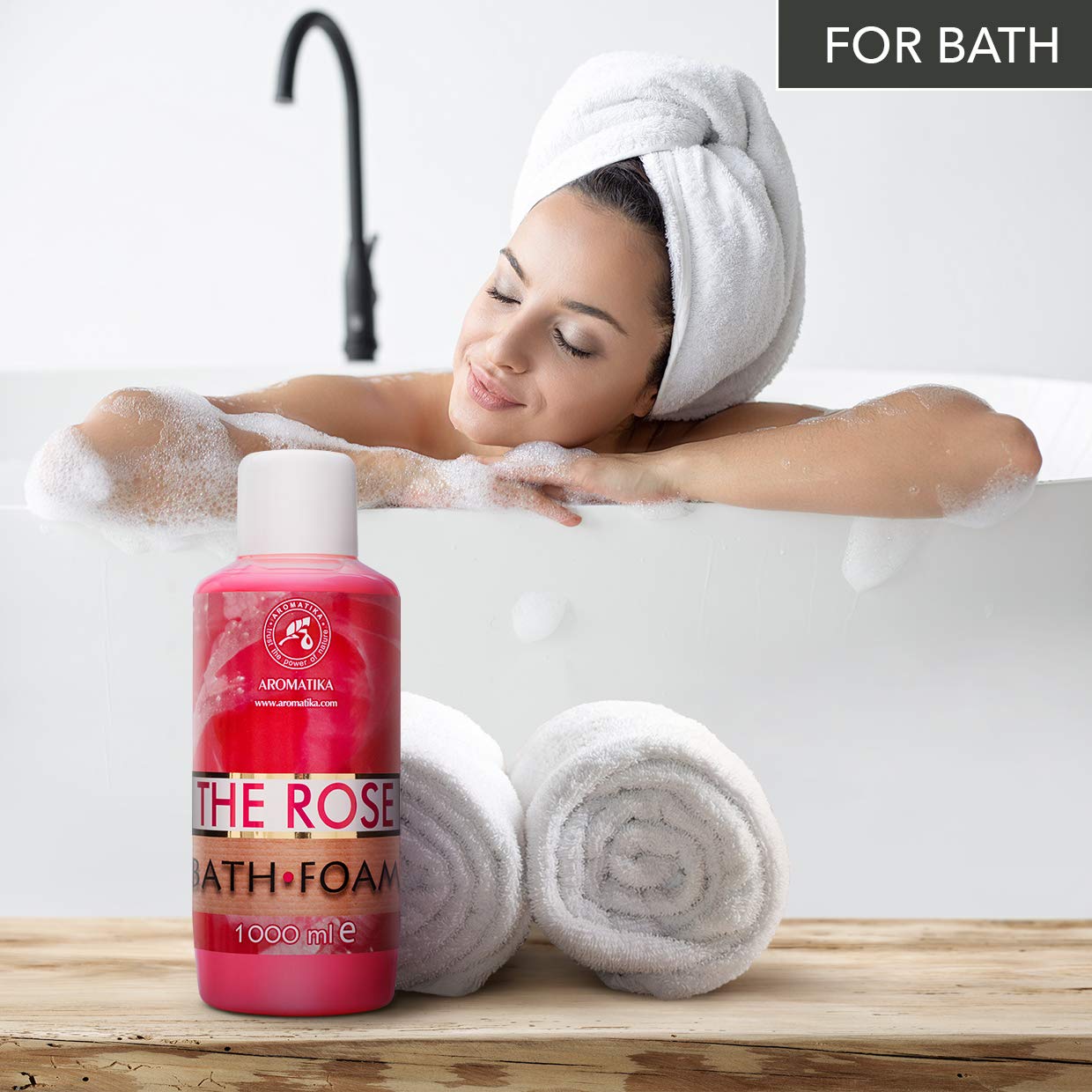 1000ml Rose Essential Oil Bath Foam for Relaxation & Beauty | Aromatherapy Bubble Bath for Spa, Good Sleep & Wellness | Perfect for Home Spa Nights & Stress Relief
