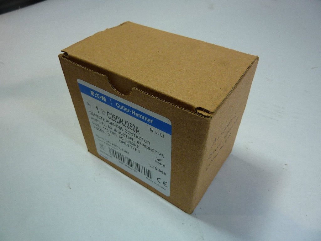 Cutler Hammer C25DNJ350A 3-Pole 50 Amp 120V AC Contactor - Ideal for HVAC Systems, Industrial Machinery & Electrical Panels