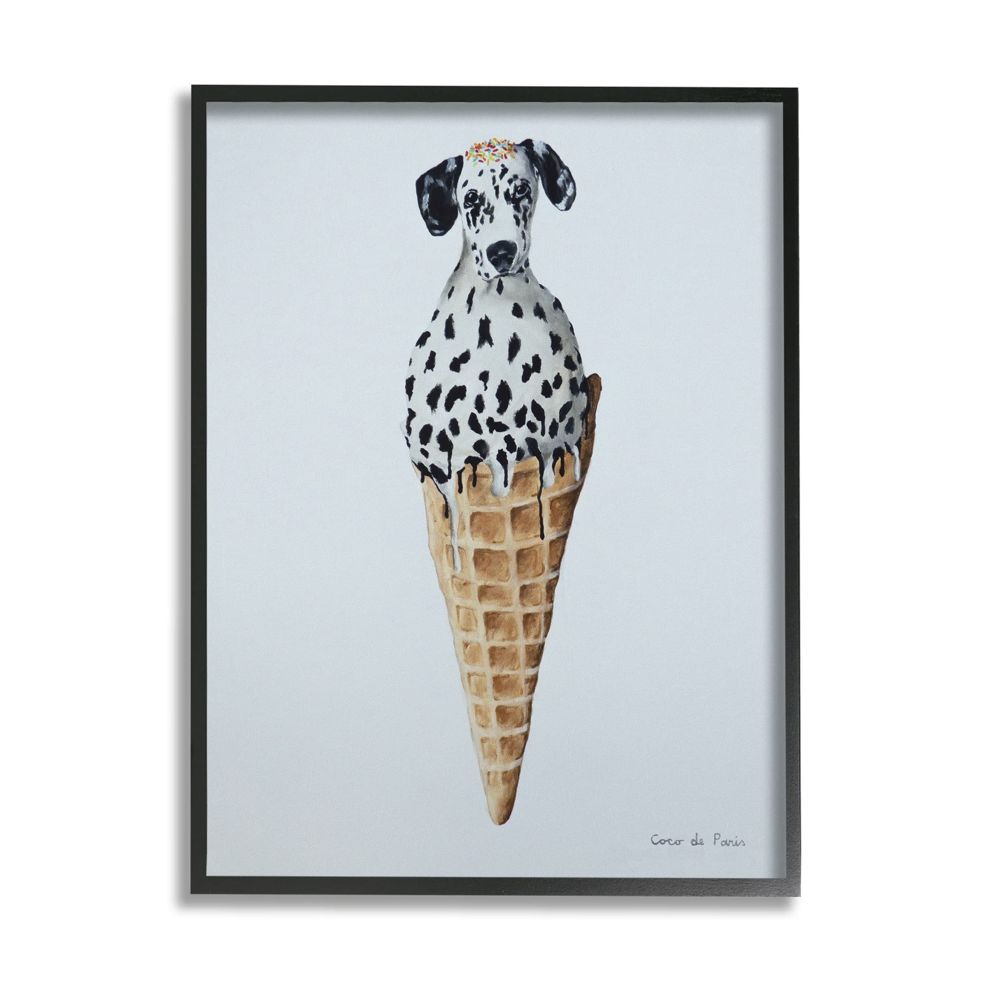 Stupell Industries Dalmatian Dog Ice Cream Scoop Waffle Cone - Fun Kitchen Accessory for Ice Cream Lovers | Perfect for Parties, Dessert Bars & Summer Treats