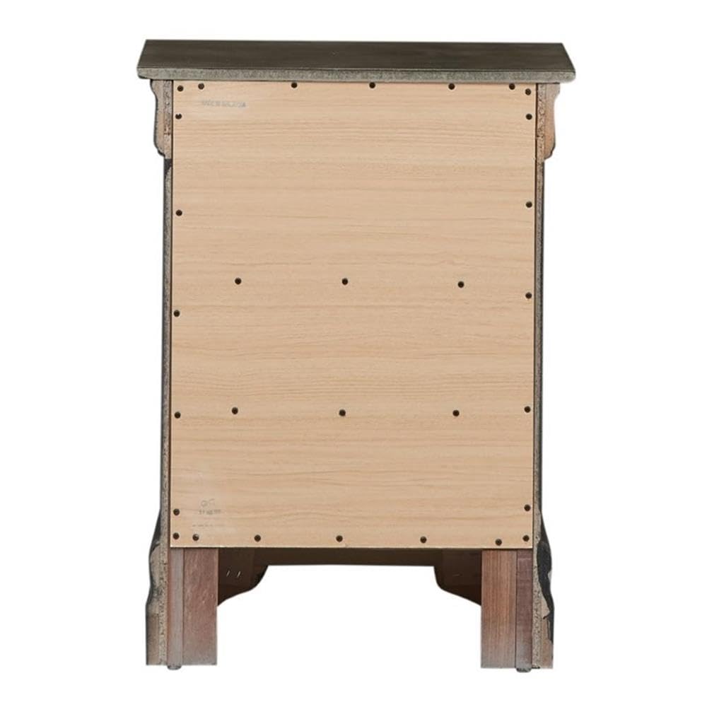Glory Furniture Louis Phillipe 3-Drawer Nightstand in Gray - Modern Bedside Table for Bedroom, Guest Room & Nursery