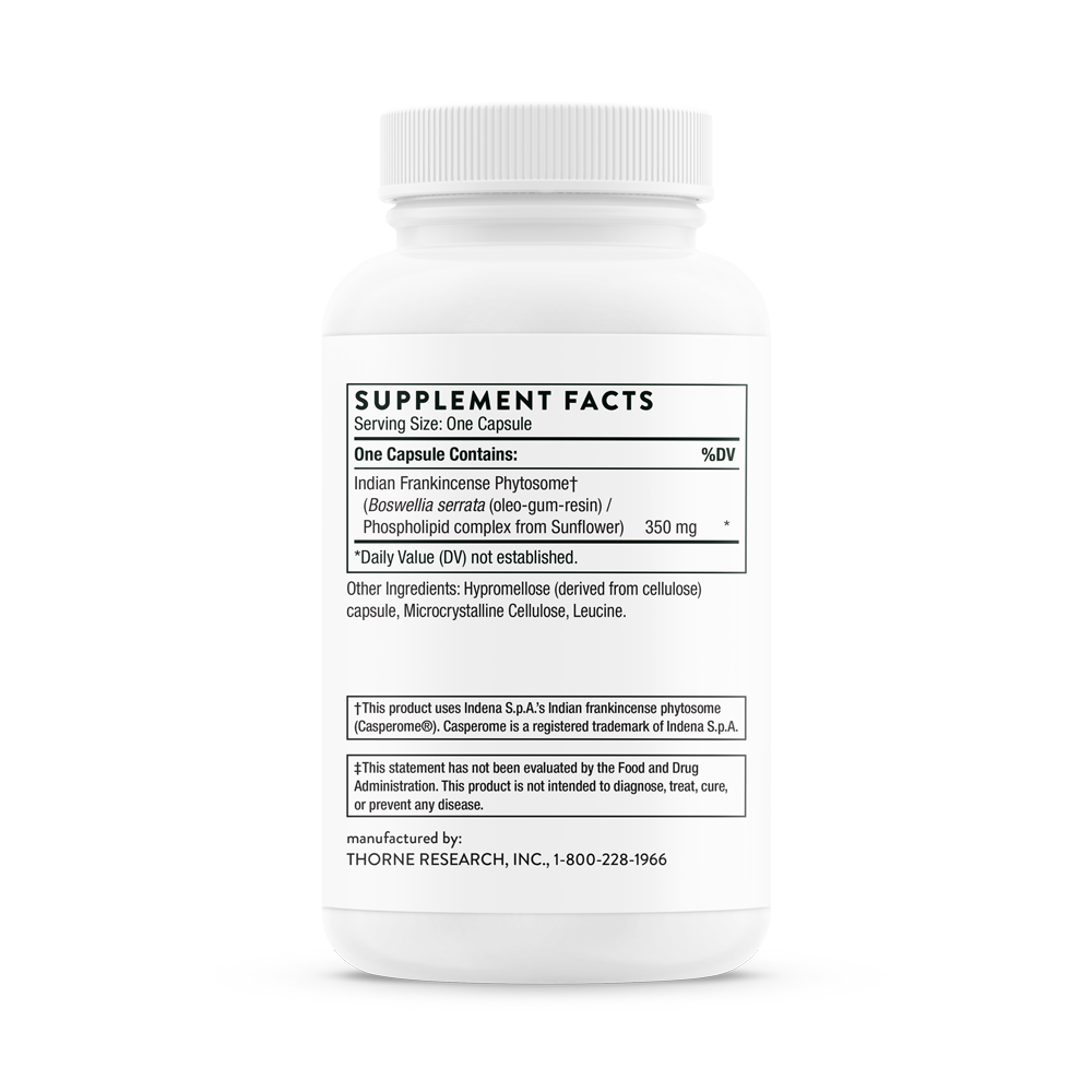 Thorne Boswellia Phytosome (SF819) - Natural Joint Support Supplement for Pain Relief & Mobility - Ideal for Athletes, Seniors & Active Lifestyles
