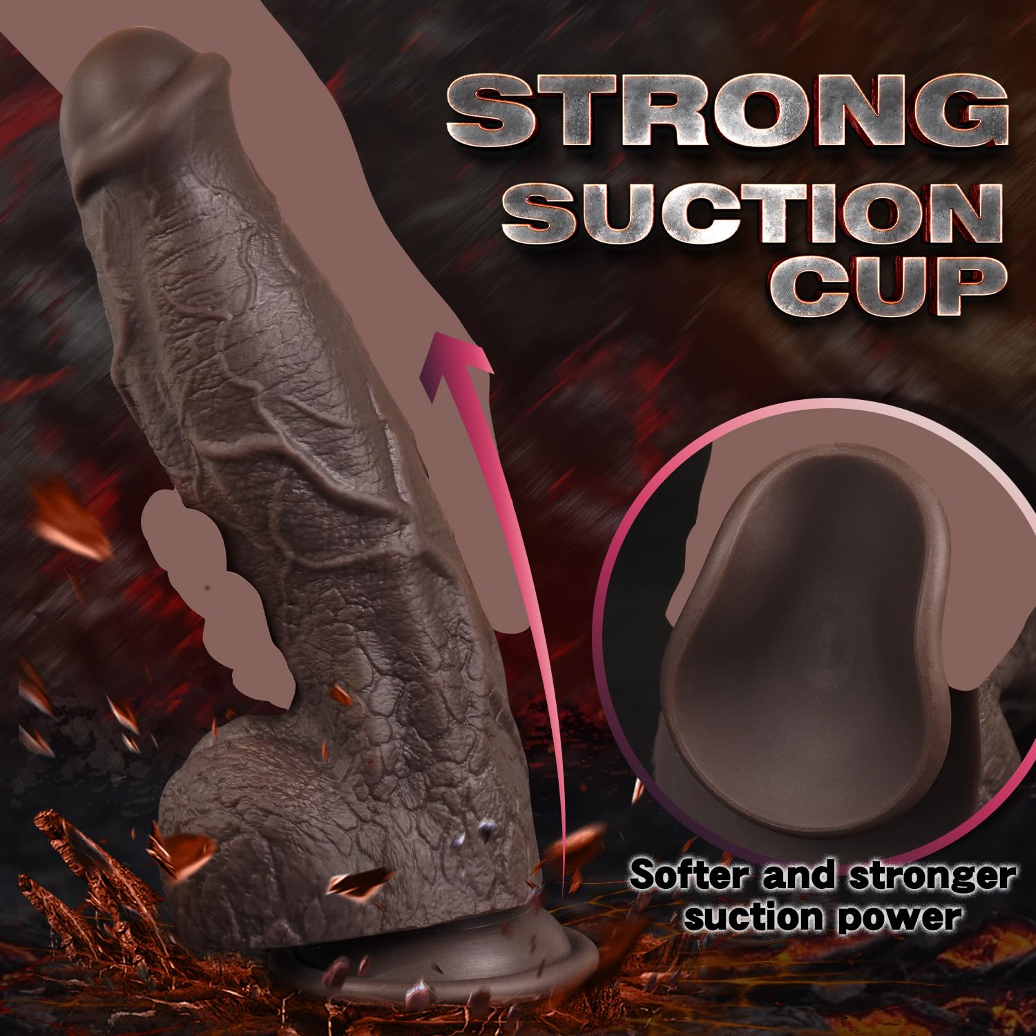 Bad Dragon Dildo - Extra Thick Black Realistic Monster Toy with Powerful Suction Cup | Hands-Free Pleasure | Large Body-Safe Silicone Adult Sex Toy for Vaginal & Anal Play | Perfect for Fantasy Roleplay & BDSM Scenes
