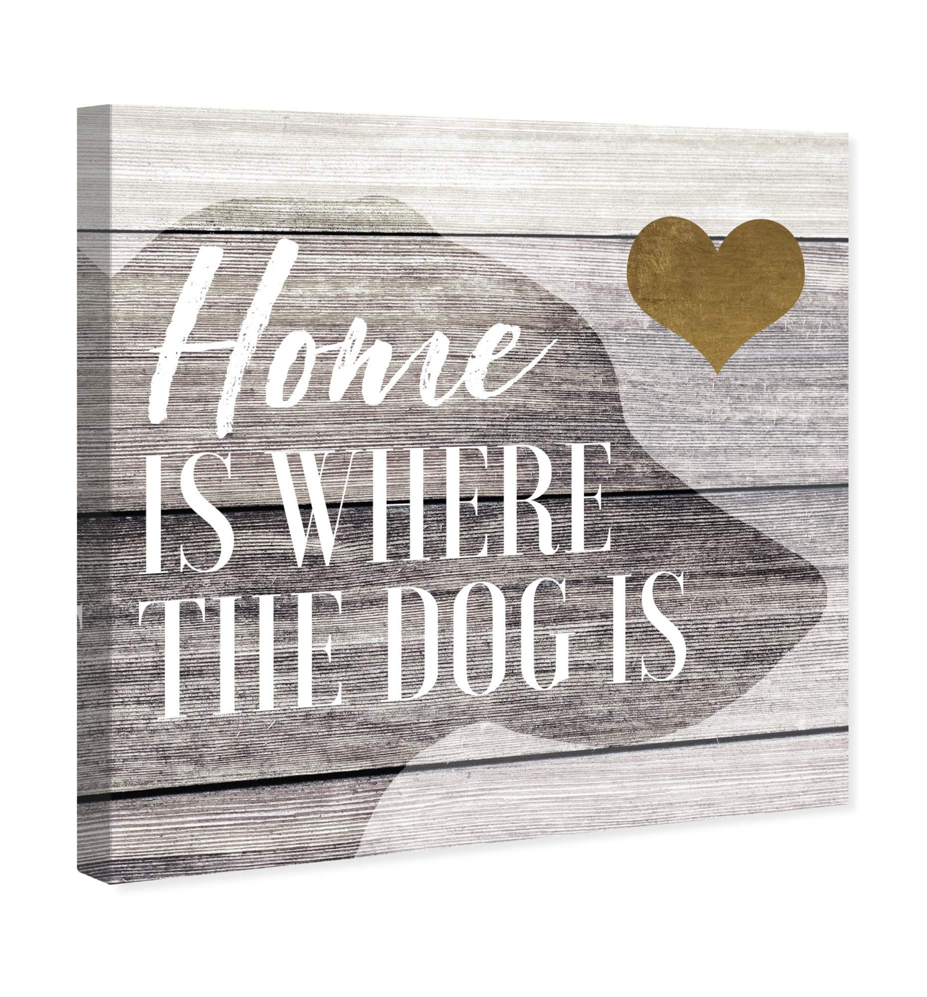 Oliver Gal Artist Co. Dog Lover Wall Art Canvas Print - 20x20 Inch Typography Quote Home Decor in Brown & Gold | Perfect for Living Room, Bedroom & Pet-Themed Spaces