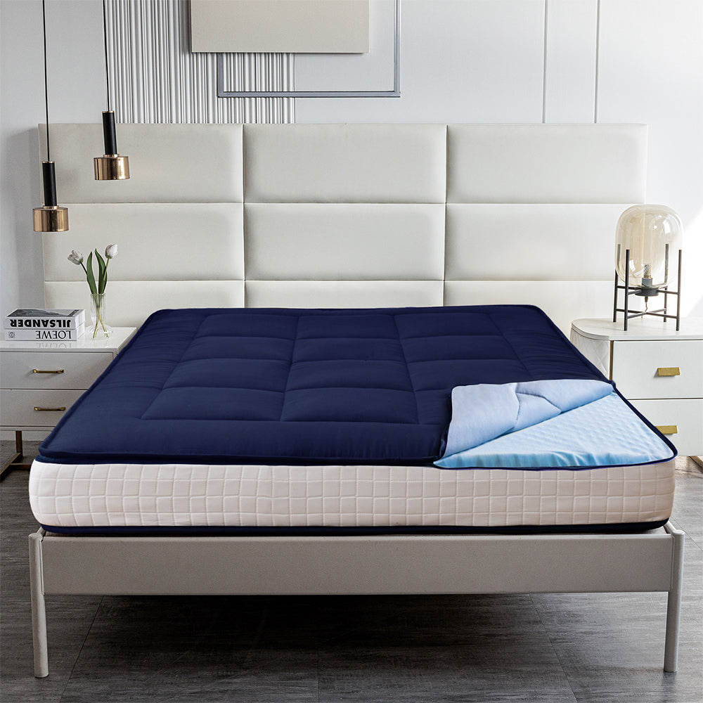 SereneComfort Premium FeatherTouch 6-Inch Futon Mattress - Navy Blue - Ultra Soft & Supportive for Couches, Daybeds & Guest Rooms - Perfect for Small Spaces, Apartments & Dorm Rooms