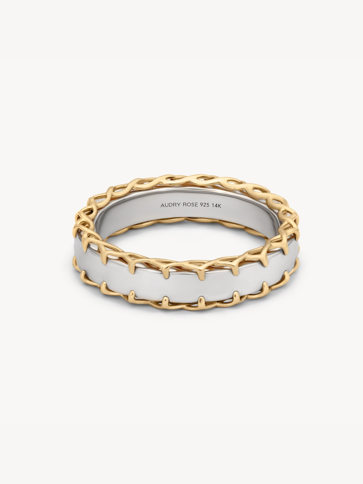 Mixed Metal Stitched Ring for Women - Boho Chic Stackable Jewelry - Perfect for Layering & Everyday Wear