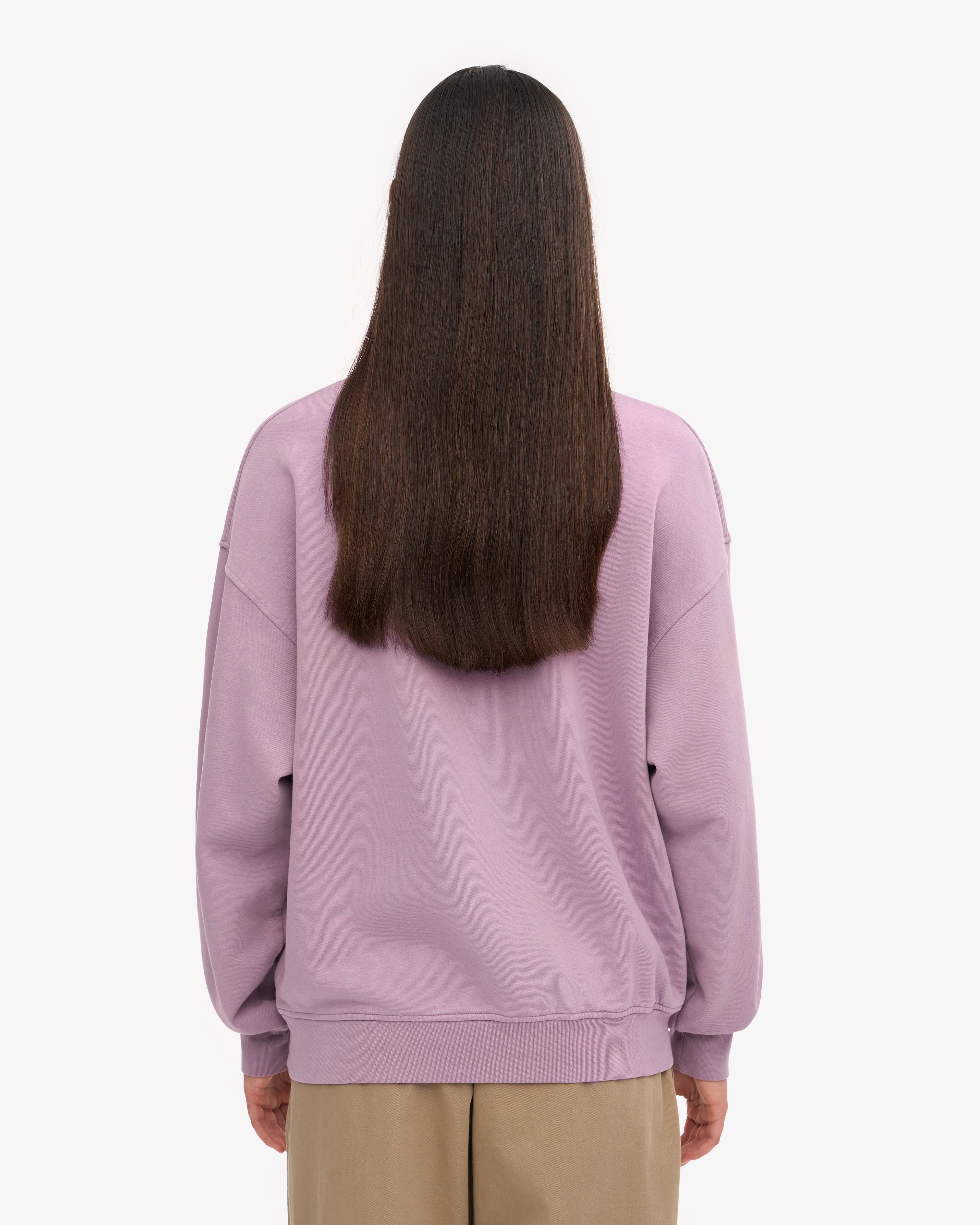 Organic Oversized Crewneck Sweatshirt for Women - Soft Pearly Purple Pullover | Cozy Loungewear & Casual Outfit for Fall & Winter
