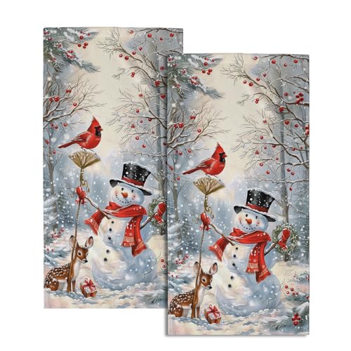 Winter Snowman Deer