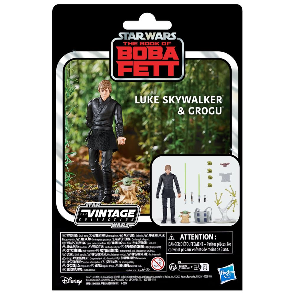 Star Wars The Book of Boba Fett Vintage Collection Luke Skywalker & Grogu Action Figures 10cm - Collectible Toys for Fans, Display & Play - Perfect for Movie Nights, Birthday Gifts & Star Wars Collections