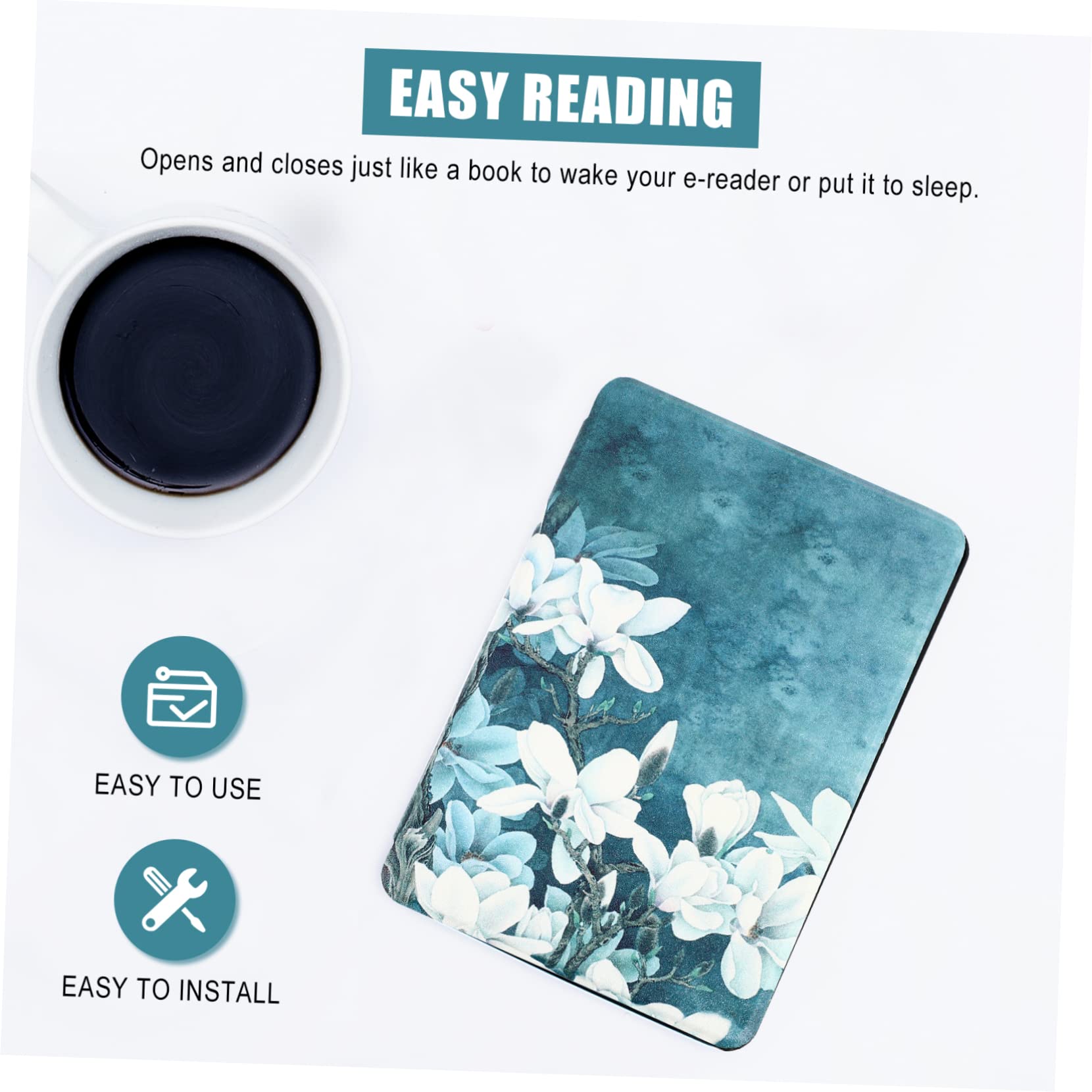 Premium HEMOTON E-Reader Cover with Screen Protector - Waterproof & Breathable Leather Case for 4