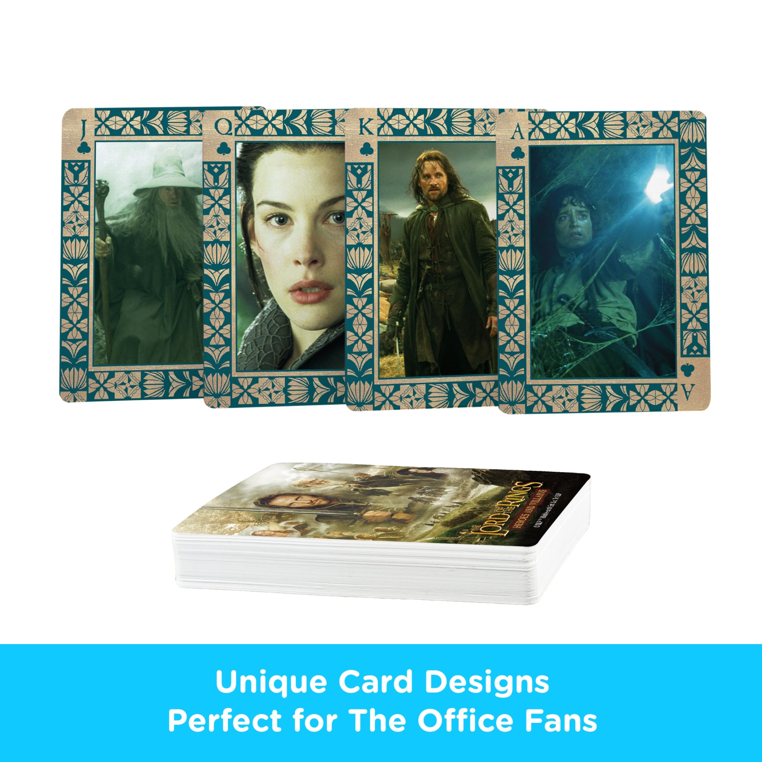 Lord of The Rings Playing Cards - Official LOTR Themed Deck with Heroes & Villains for Poker, Magic & Collectors | Perfect for Game Nights & Tolkien Fan Gifts
