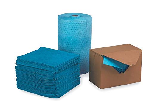High Absorbency Oil-Based Liquid Absorbent Roll - Blue - Ideal for Garage, Workshop & Industrial Spill Cleanup