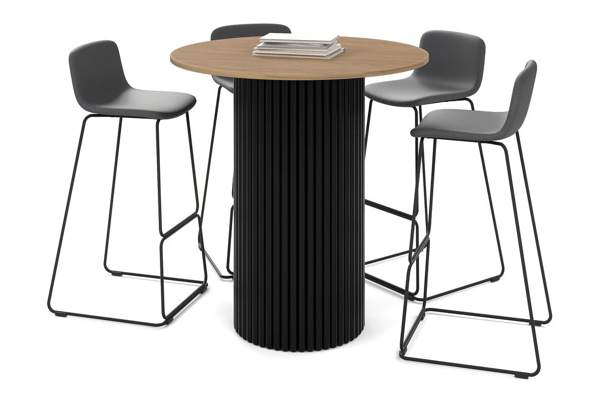 Round Baobab Wood Cafe Table with Circular Base - 600mm Diameter - Perfect for Coffee Shops, Restaurants, and Home Kitchens