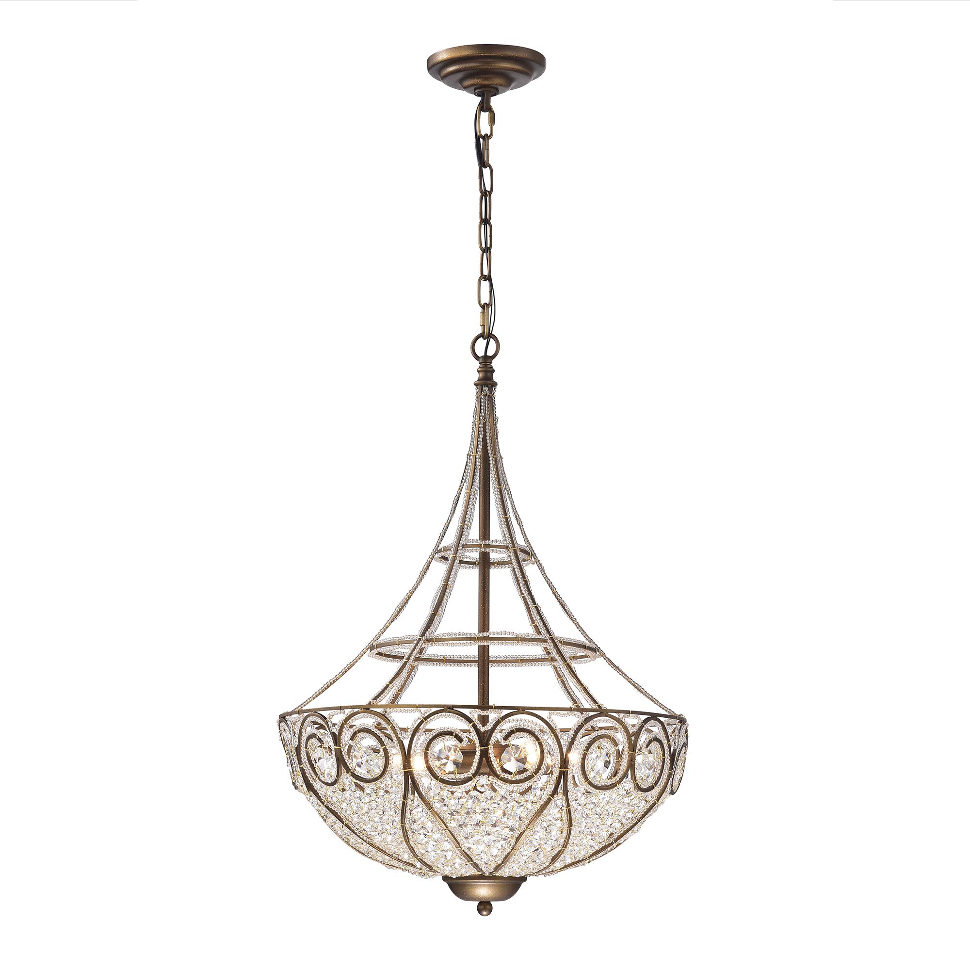 Tiffany RL7971A Hercules Brown Chandelier - Vintage Industrial Ceiling Light Fixture for Dining Room, Living Room & Bedroom Decor