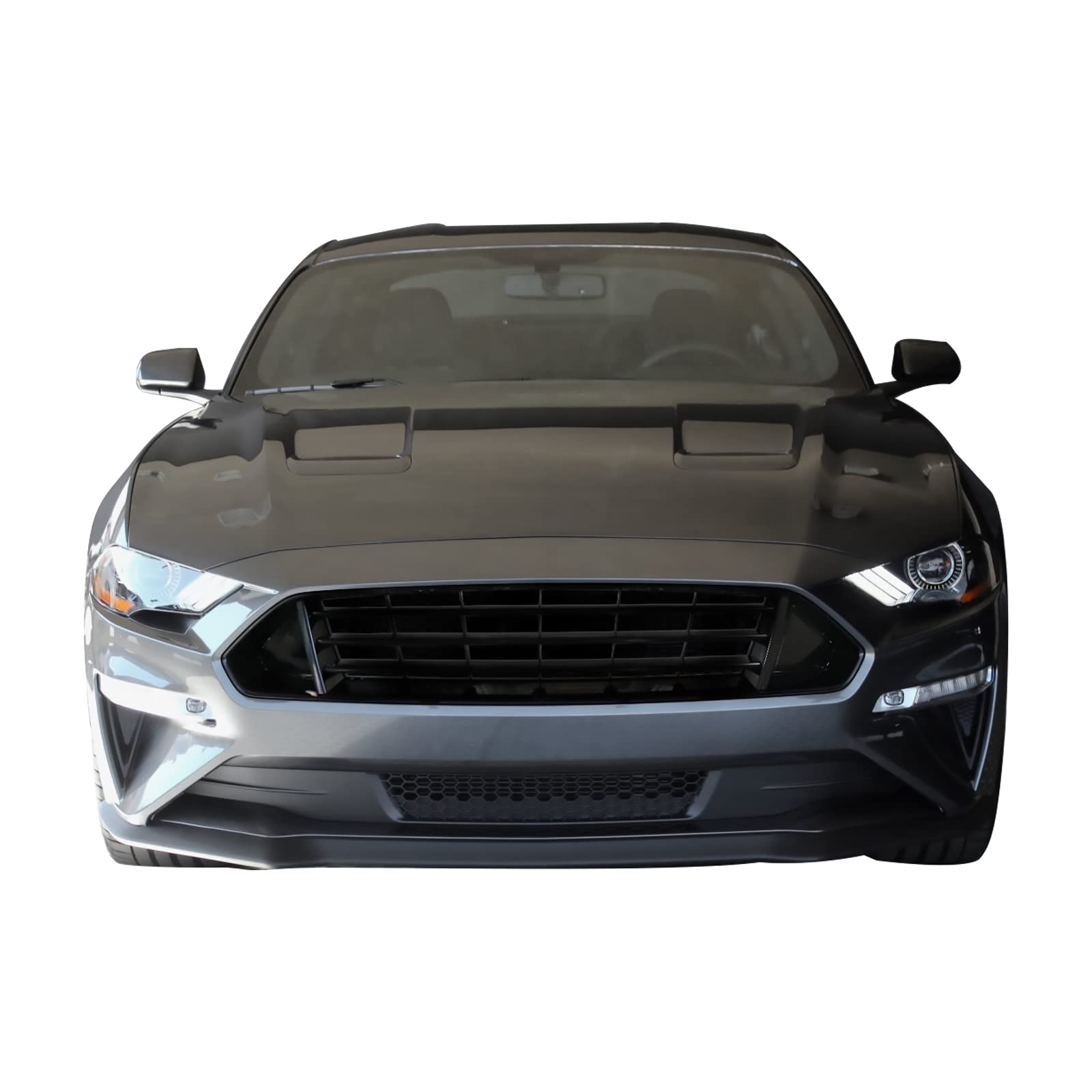 FREEMOTOR802 Front Upper Grille Gloss Black ABS Plastic Replacement for 2018-2023 Ford Mustang - Perfect for Car Upgrades & Customization