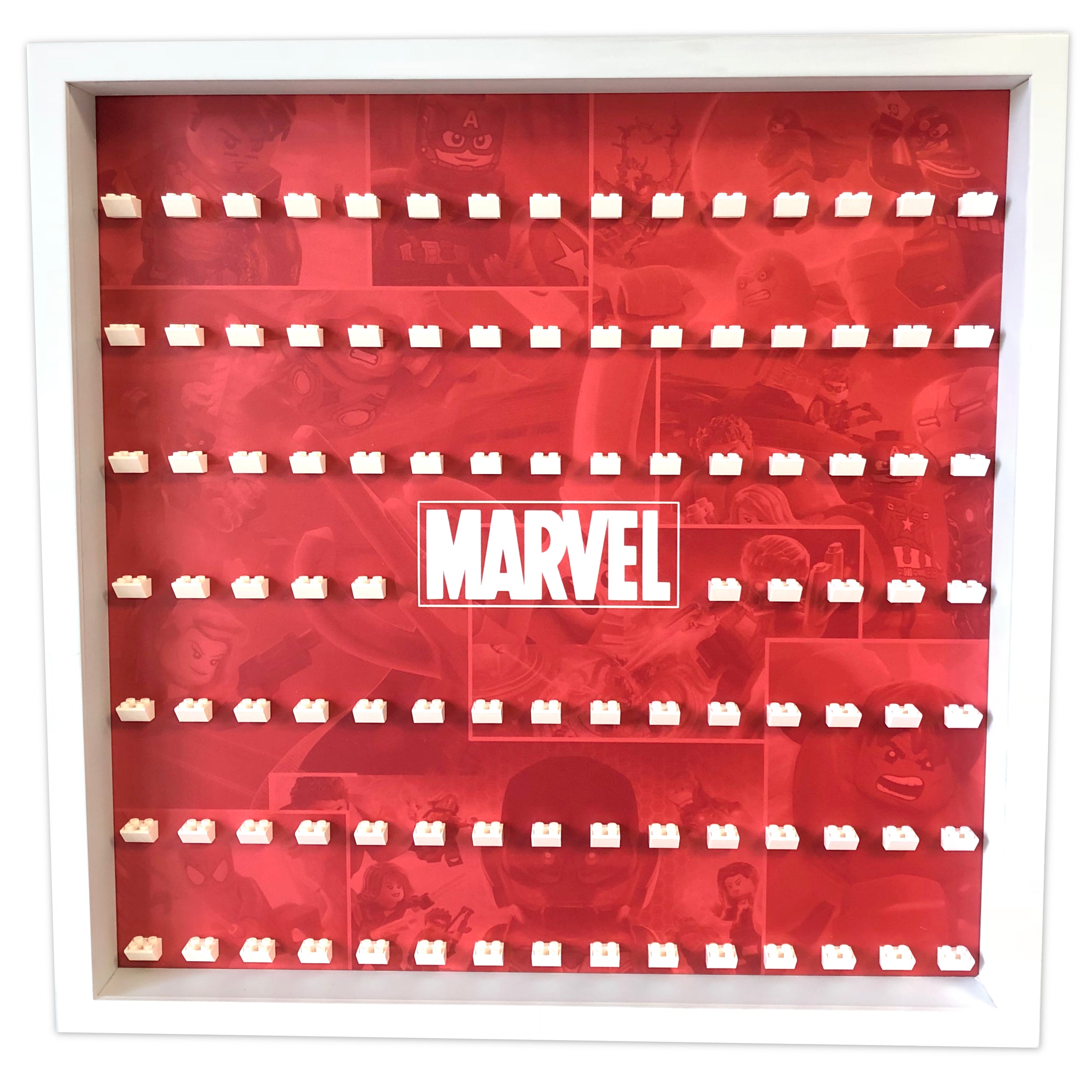 Red Comic Large Frame for Lego® Marvel Super Heroes Minifigures - Display & Protect Your Collectible Action Figures - Perfect for Home Decor, Office Display & Gift Giving