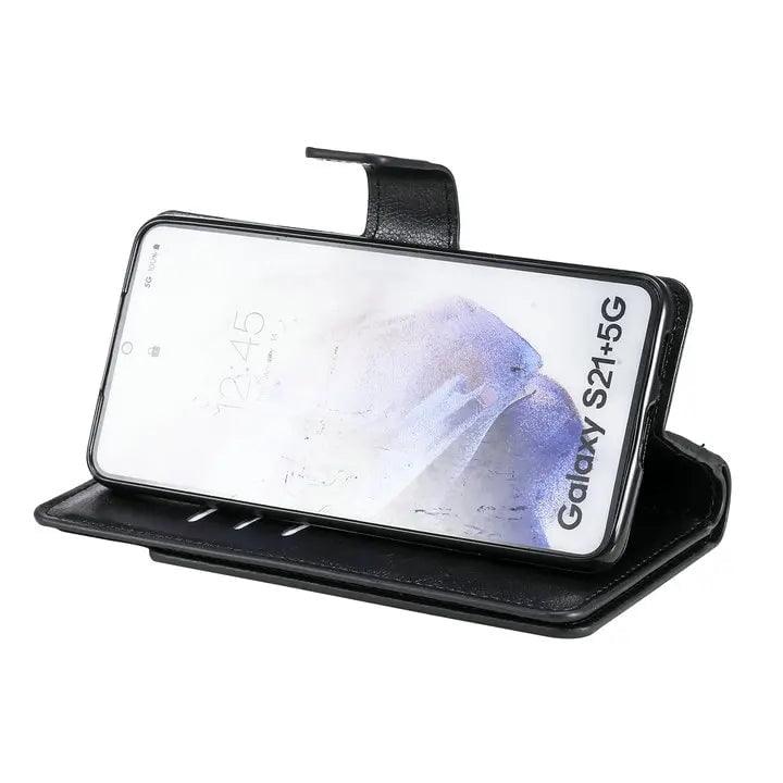 Samsung Galaxy S24 Plus Flip Wallet Case - Genuine Leather Book Style Cover with Card Slots & Stand Function for Daily Use & Travel