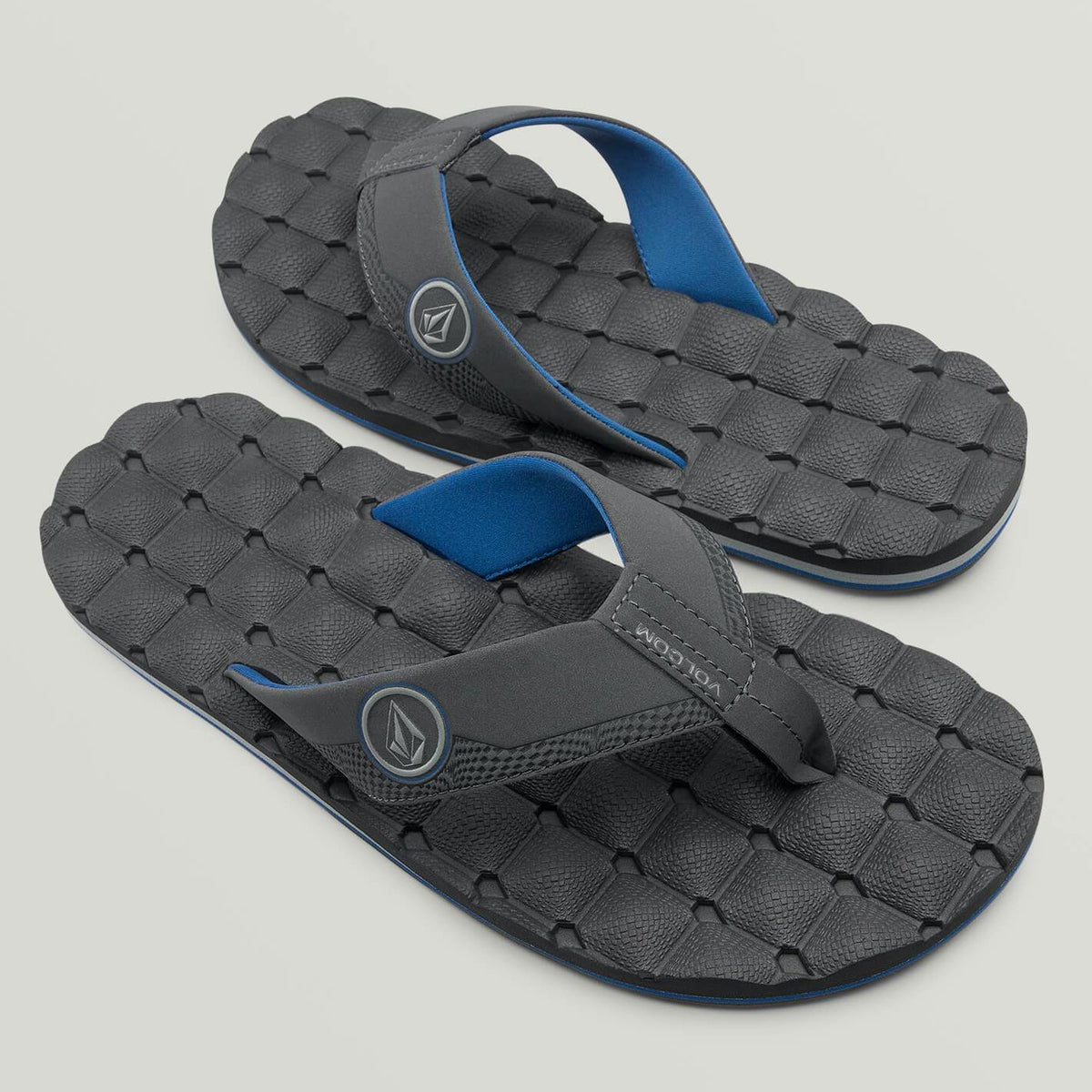 Volcom Recliner Sandals - Comfortable Flip Flops for Men & Women | Blue Combo | Perfect for Beach, Pool & Summer Vacations