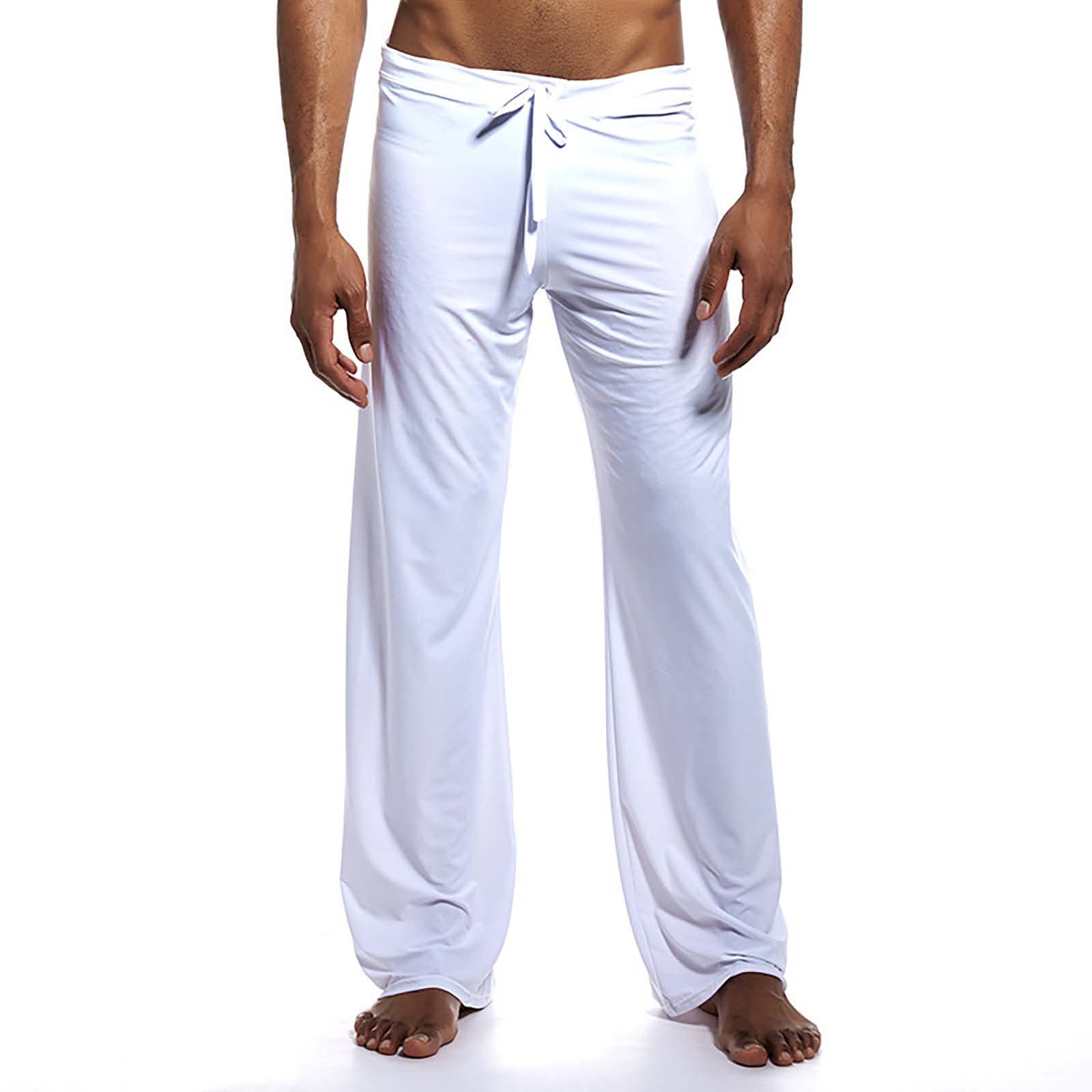 Men's Ice Silk Yoga Sweatpants - Lightweight Athletic Lounge Pants for Men - Breathable Loose Fit Workout Pants - Perfect for Yoga, Gym, Running & Casual Wear