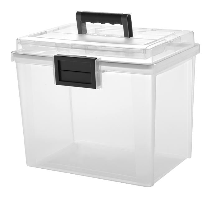 WeatherPro® 19 QT File Box with Handle & Organizer - Waterproof Letter Storage for Home, Office & School Documents - Ideal for Filing, Organizing & Protecting Important Papers