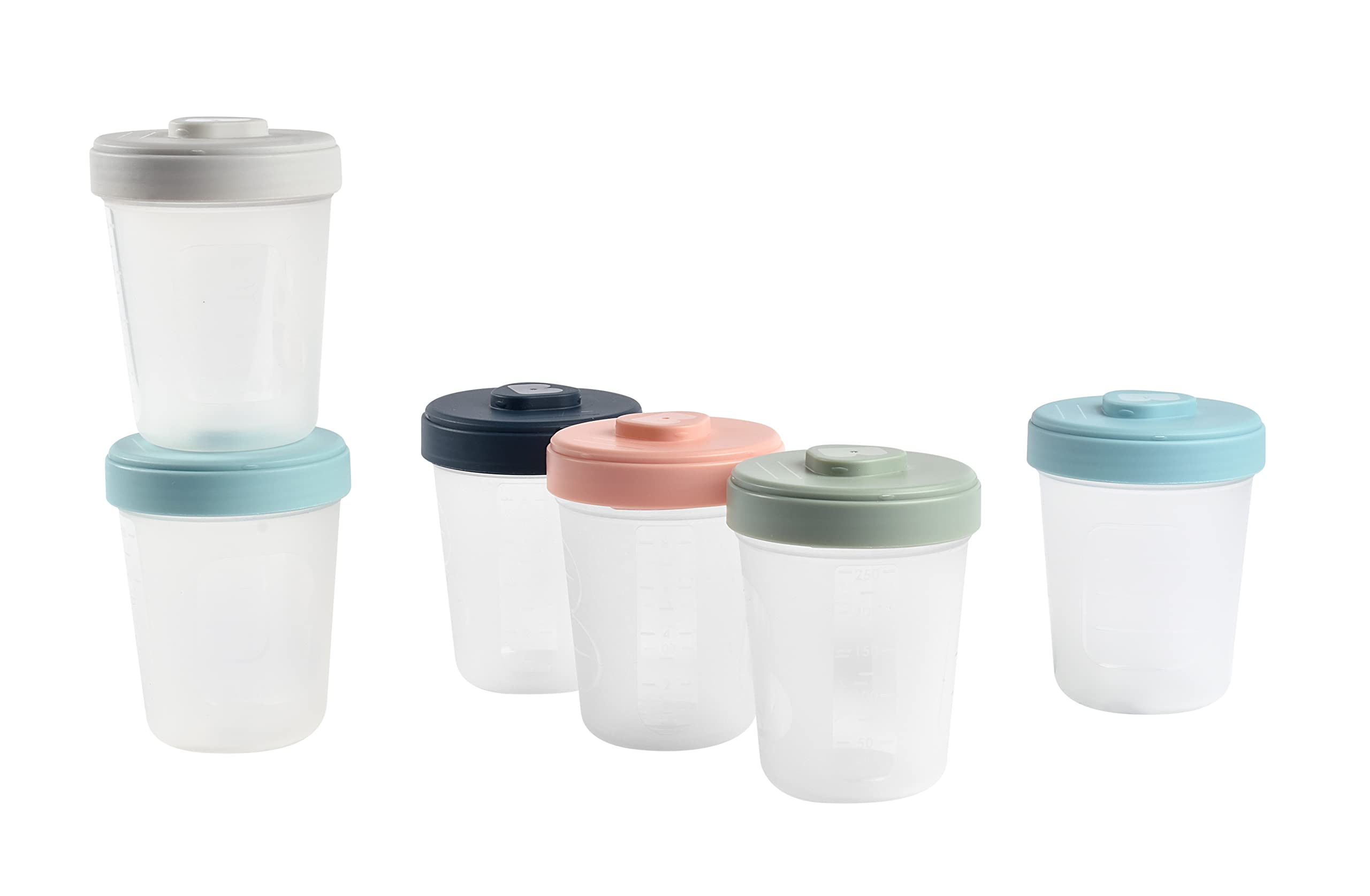 BEABA 6-Piece Large Baby Food Storage Containers with Lids | Airtight Toddler Snack & Puree Containers | BPA-Free Plastic | Perfect for Daycare, Travel & Meal Prep (Blue)