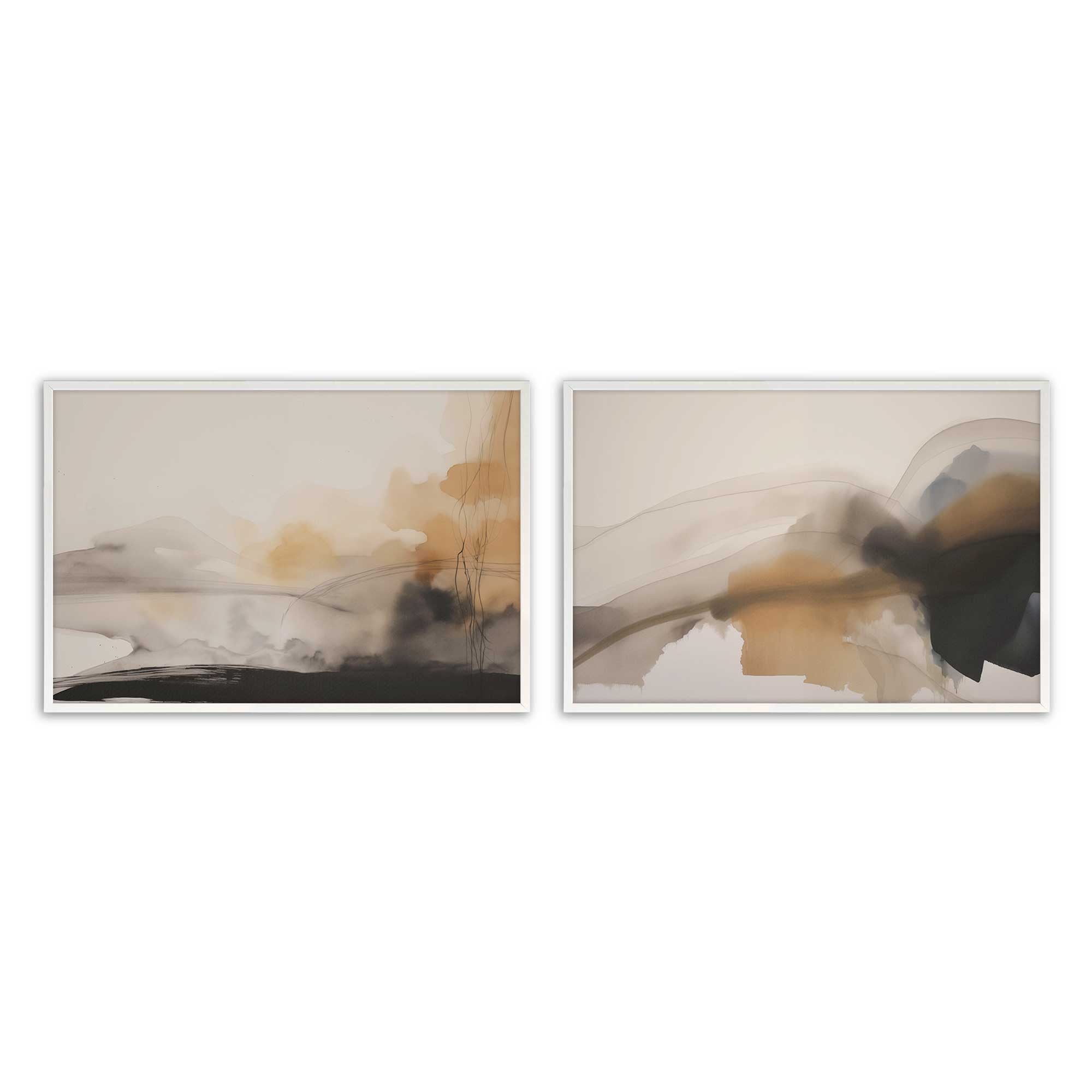 Set of 2 Rustic Copper Wall Art Prints - Elegant Home Decor for Living Room, Bedroom & Office