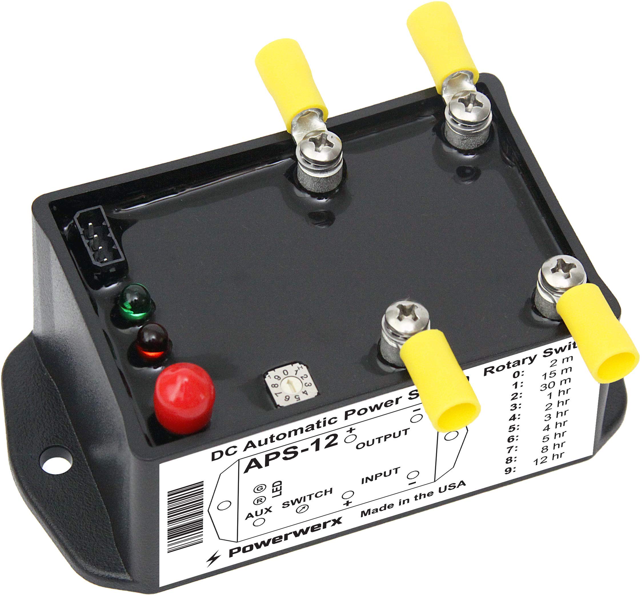 Powerwerx DC Automatic Power Switch/Timer - 12V/24V Battery Disconnect for RVs, Solar Systems & Marine Use | Weatherproof & Programmable for Outdoor & Off-Grid Applications