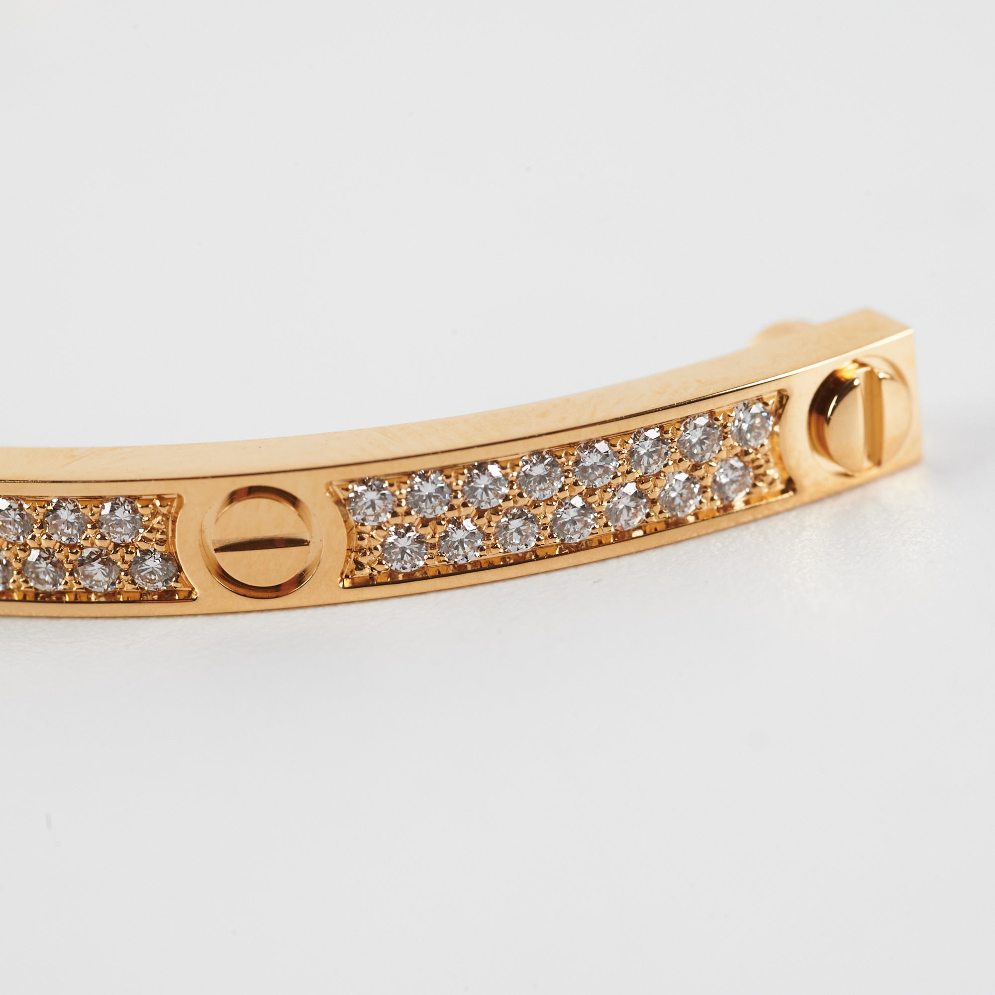 Cartier Love Bangle Pave Diamonds 18K Yellow Gold Bracelet (Size 17) - Luxury Jewelry for Women, Anniversary & Wedding Gift, Perfect for Special Occasions