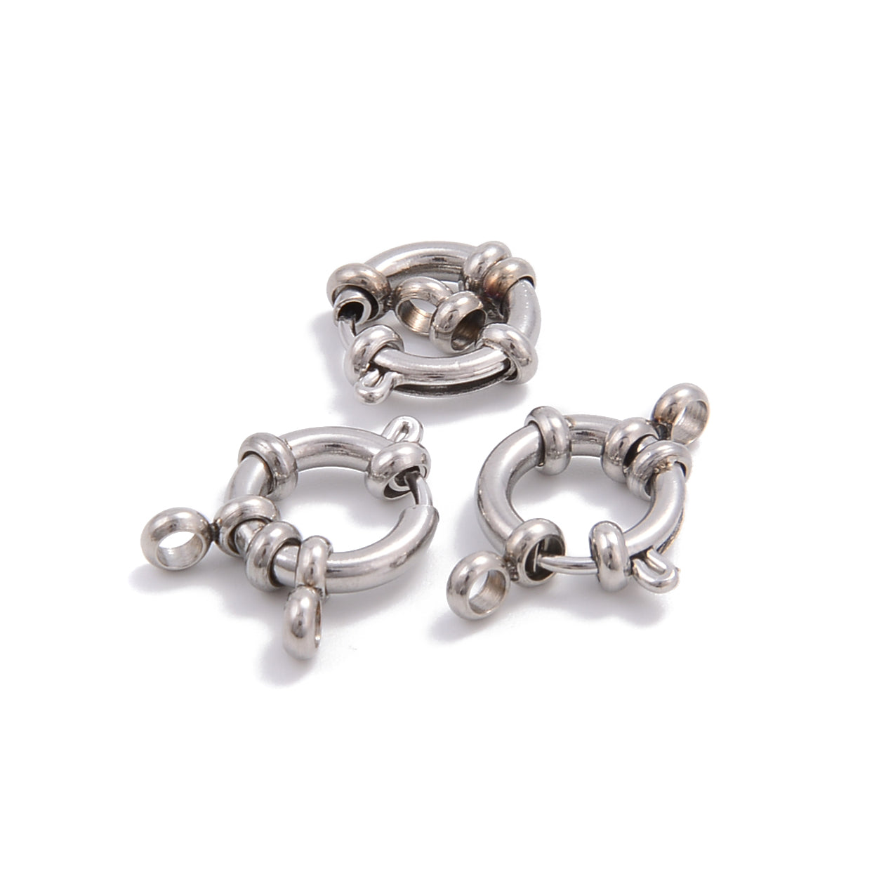 304 Stainless Steel Snap Hook Clasp - 12mm 14mm 16mm 18mm Sizes - 3 Pieces per Bag - Durable Metal Fastener for Keychains, Dog Collars, Jewelry Making & DIY Crafts