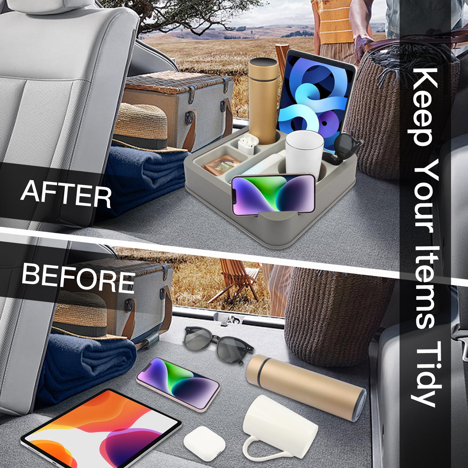 Premium Silicone Cup Holder & Organizer Tray – Waterproof, Anti-Spill, Universal Fit for Couch, Bed, and Car – Holds Snacks, Beverages & Remote – Stylish & Functional Design – Perfect for Movie Nights, Road Trips & Relaxing at Home