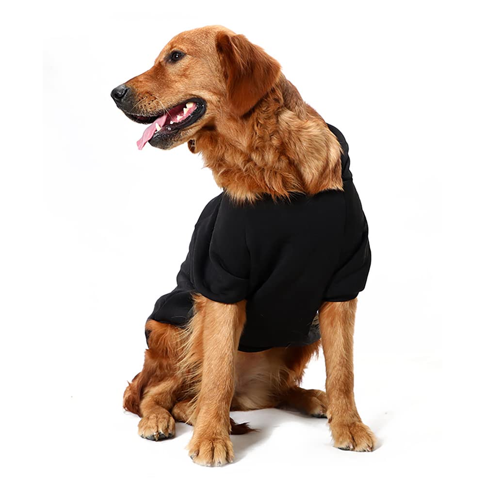 Trendy Comfortable Soft Fashion Dog Hoodie for Small to 5X-Large Dogs - Cozy Winter Outfit for Walks & Outdoor Adventures (Black)