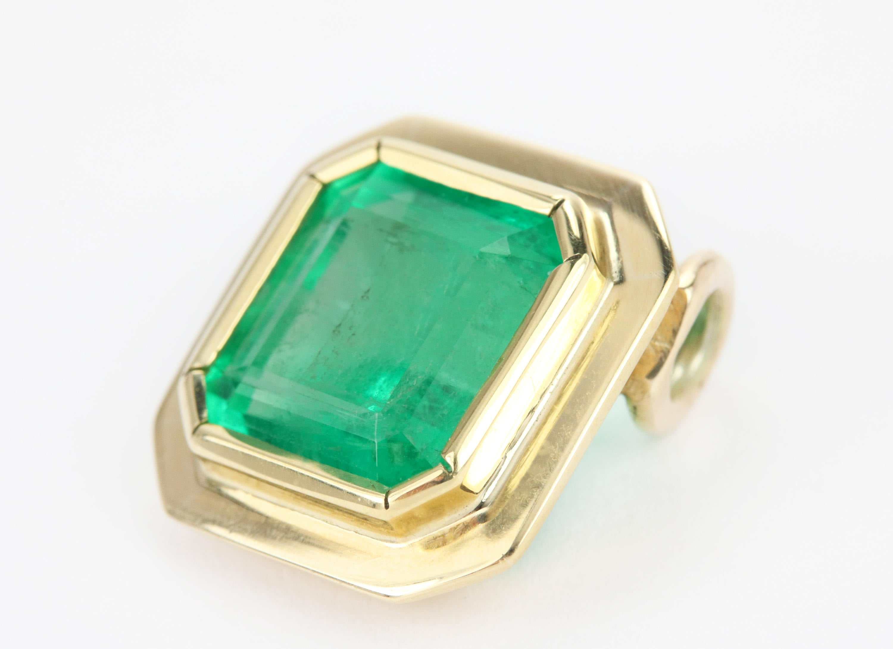 3.0 Carat Bezel Set Asscher Cut Emerald Necklace in 14K Gold - Rich Green Gemstone Jewelry for Women, Perfect for Weddings, Anniversaries & Special Occasions
