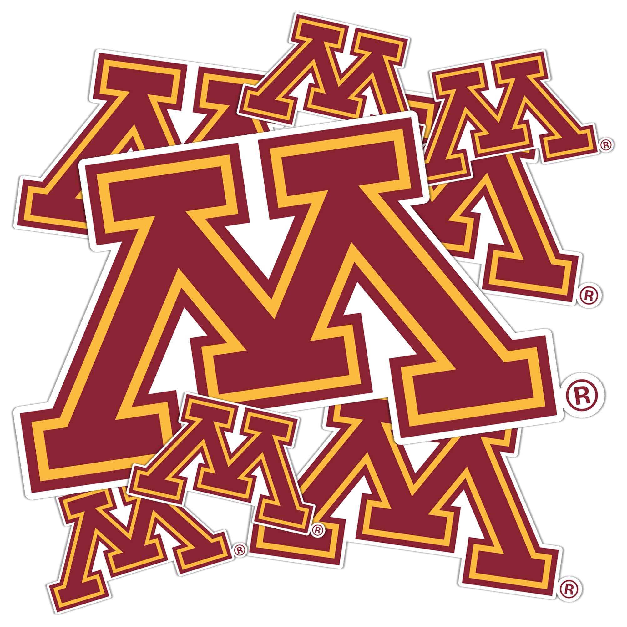 University of Minnesota Golden Gophers Vinyl Decals - Desert Cactus Sticker Set for Laptop, Water Bottle, Car & Scrapbook | Durable Waterproof Stickers for College Fans, School Spirit & DIY Crafts