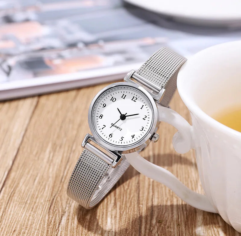 Elegant Women's Wristwatch - Waterproof Stainless Steel Dress Watch with Date Display - Perfect for Office, Party & Everyday Wear