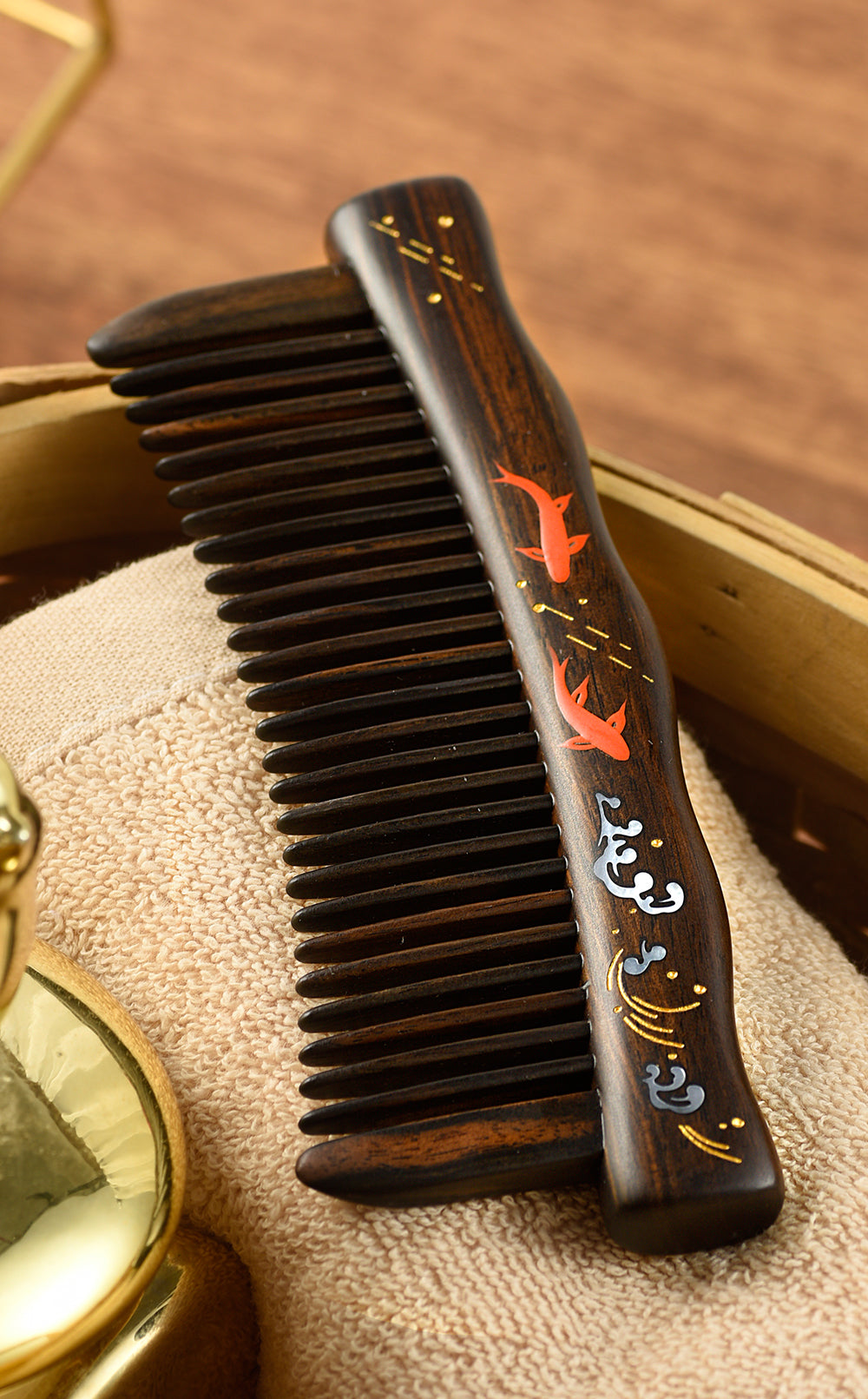 Premium Black Rosewood Hair Comb for Women - Natural Wooden Detangling Comb for Smooth & Shiny Hair - Perfect for Styling, Gifts & Daily Hair Care