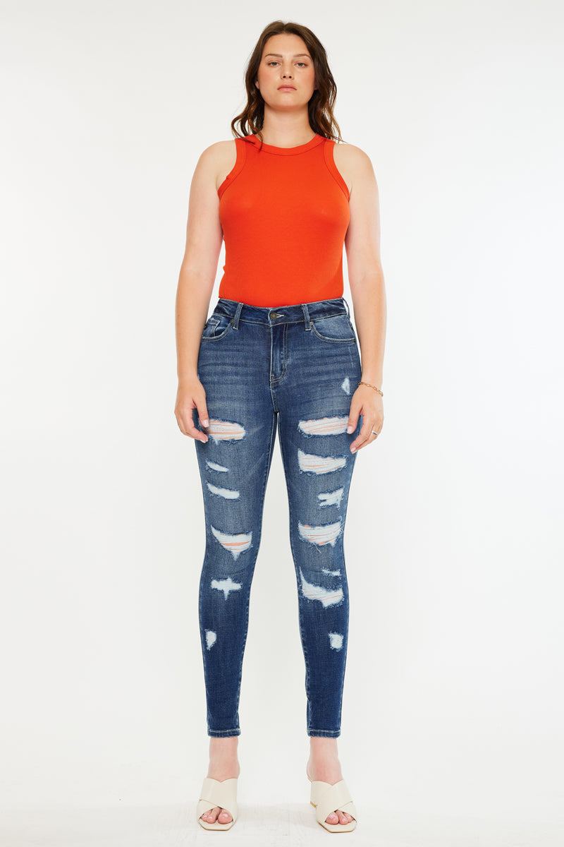 Monroe High Rise Super Skinny Jeans for Women - Curvy Fit Stretch Denim Pants | Perfect for Casual Wear, Night Out & Everyday Style