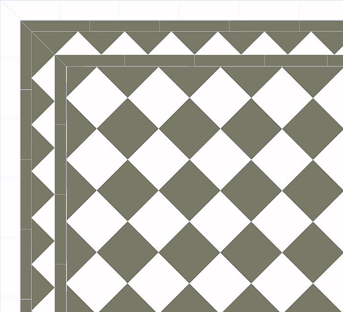 Klinker Schackrutigt 15x15 cm White/Green Australian Green Winckelmans Granite Tile - Perfect for Kitchen Backsplash, Bathroom Flooring & Outdoor Patio Design