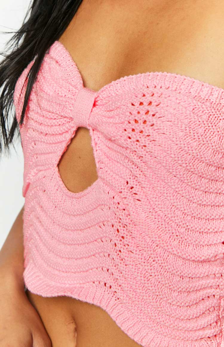 Deni Women's Pink Knit Top - Soft Stretchy Casual T-Shirt for Everyday Wear, Date Night & Layering