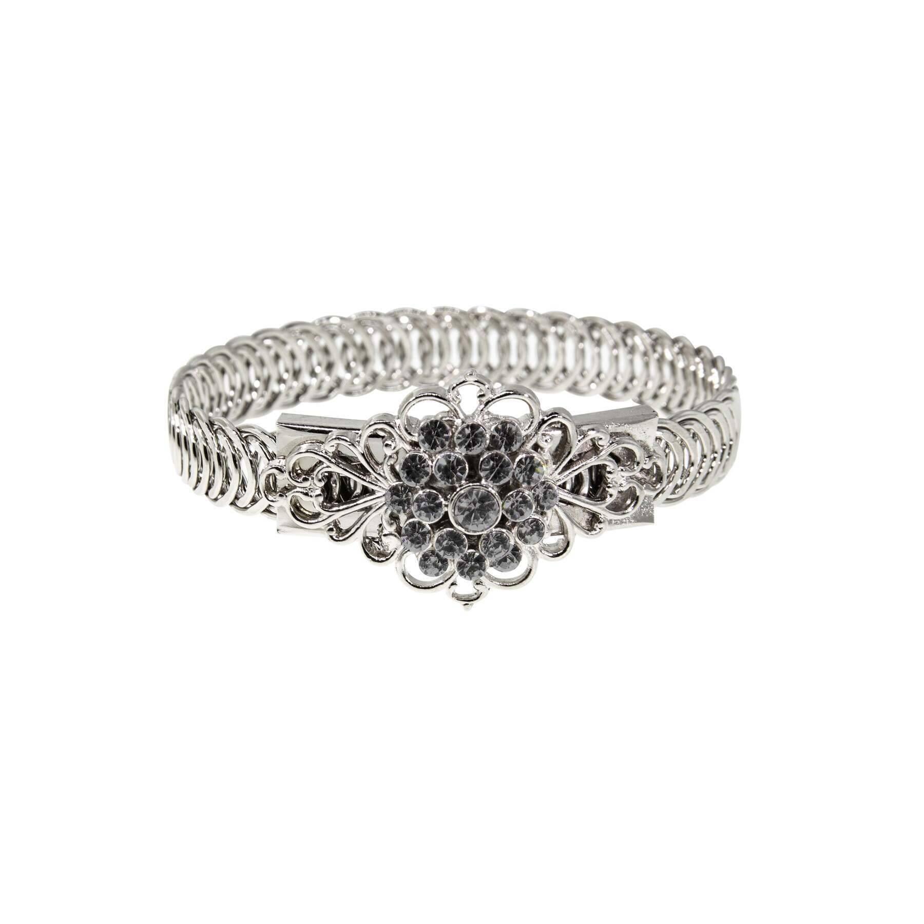 1928 Jewelry Crystal Flower Overlay Belt Bracelet - Vintage Style Rhinestone Waist Chain for Women - Perfect for Weddings, Parties, and Evening Dresses