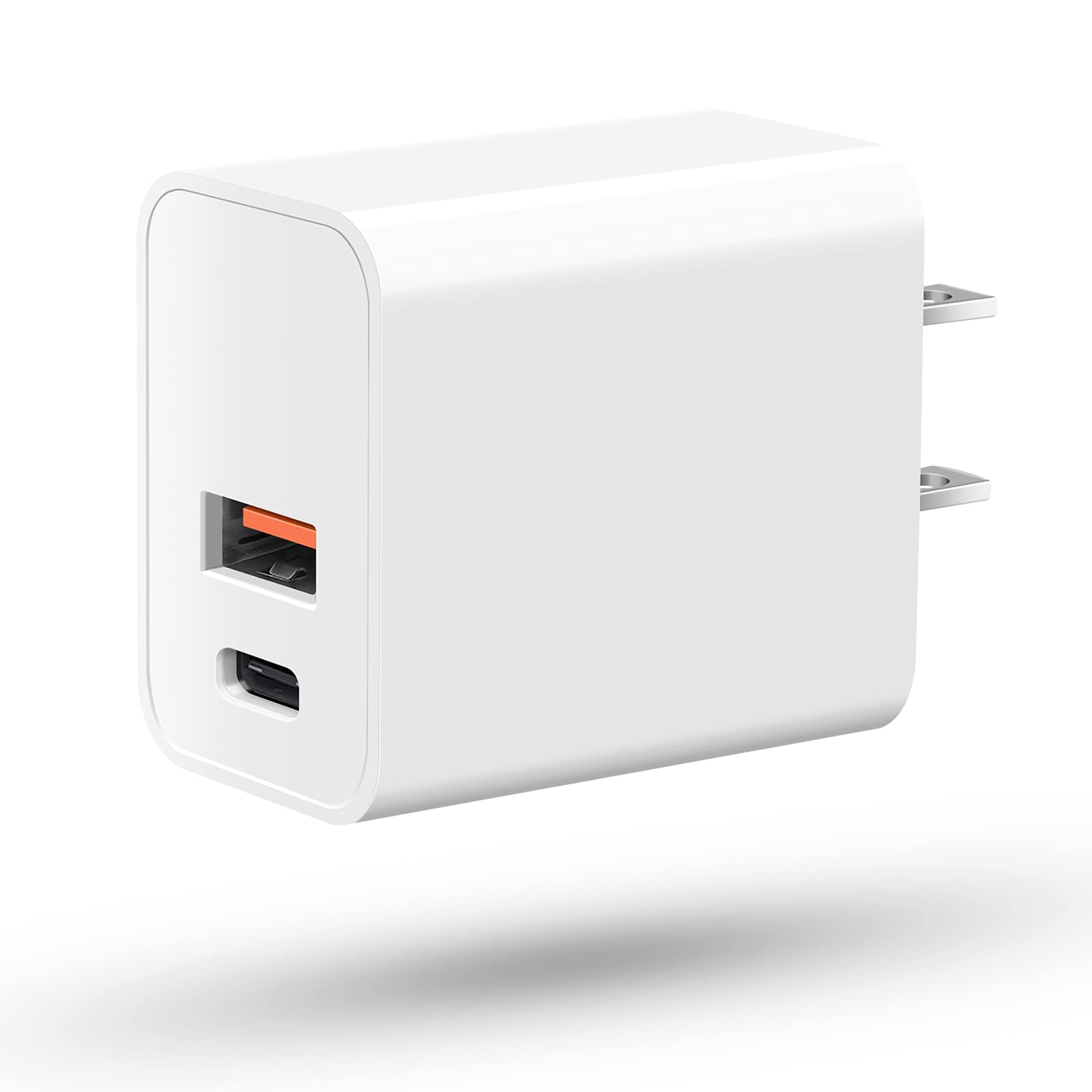 Fast Charging 20W USB C Wall Charger Block - Dual Port PD Power Adapter for iPhone 16/15 Pro/14/13/12/11/XR/SE, iPad, Samsung Galaxy - Home & Travel Use