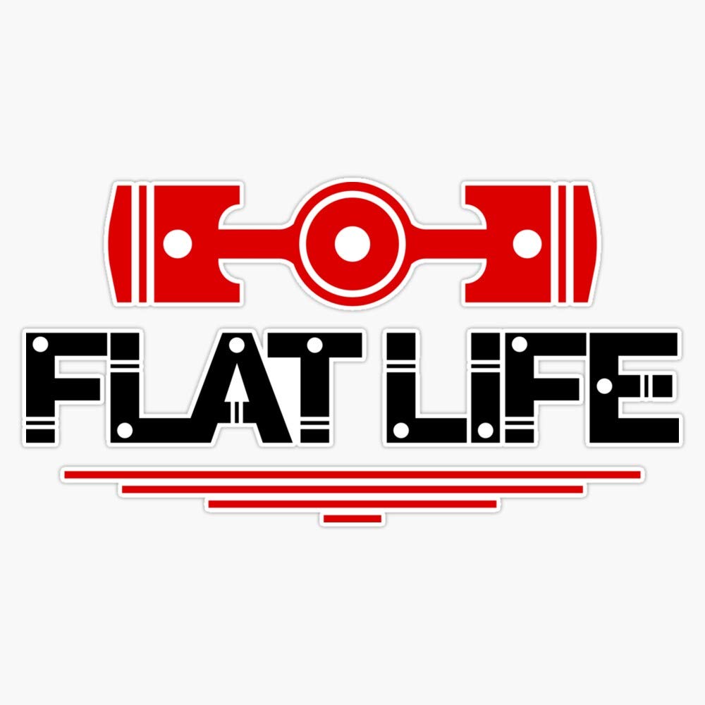 Flat Life (5) Waterproof Vinyl Bumper Stickers - 5 Inch Decals for Cars, Laptops & Windows - Durable Outdoor/Indoor Decorative Stickers