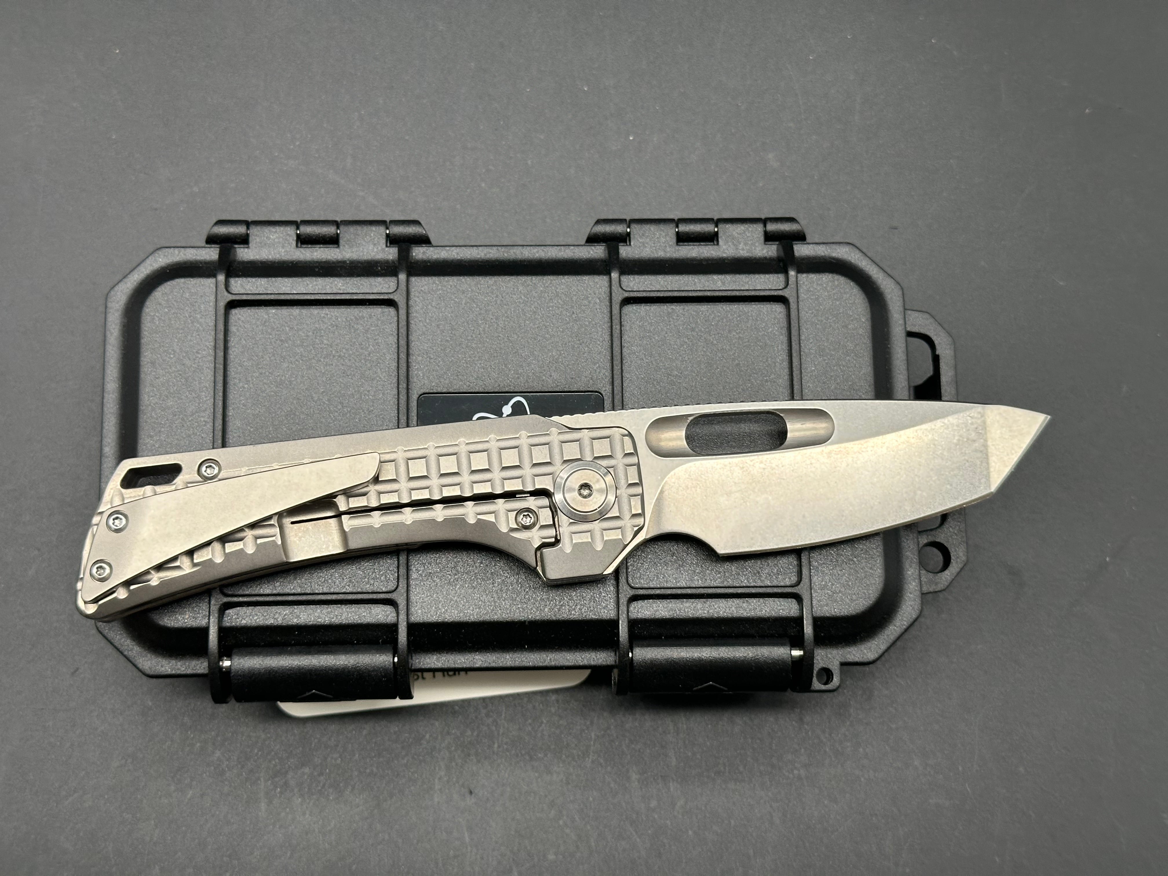 EMPEDC Nymble T 3.1 Pocket Knife - M390 Premium Steel Blade, Stonewashed Titanium Handle - EDC Gear for Outdoor Camping, Hiking & Everyday Carry