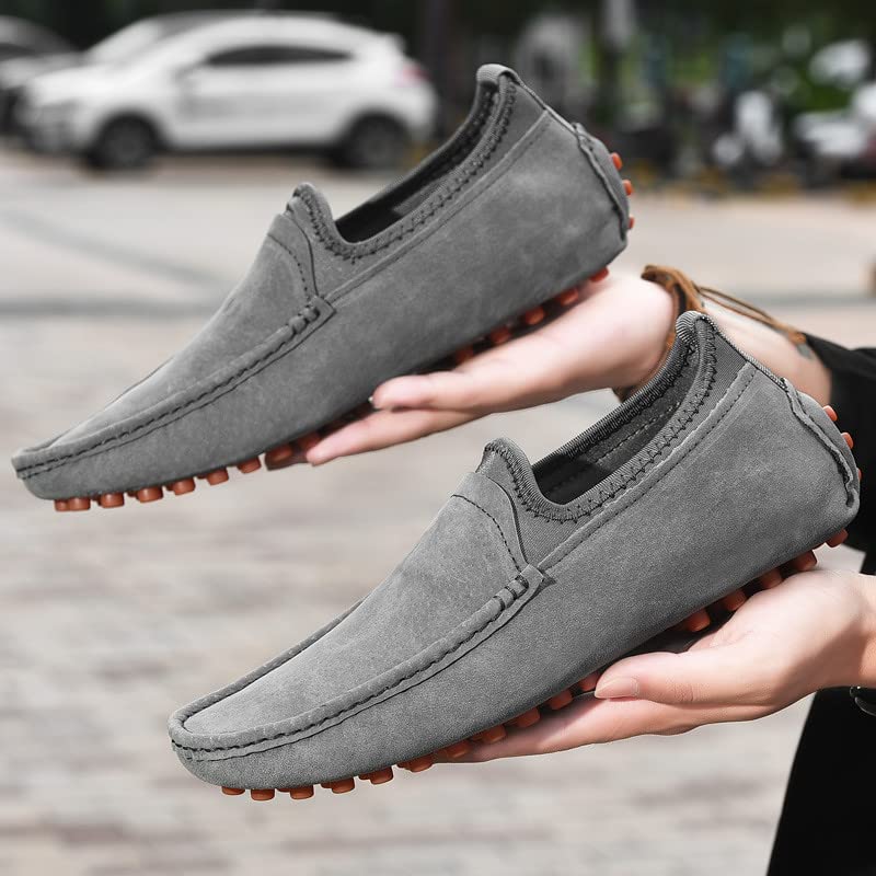 Santimon Men's Penny Loafers - Genuine Suede Slip-On Driving Moccasins - Casual Dress Boat Shoes for Work, Travel & Everyday Comfort