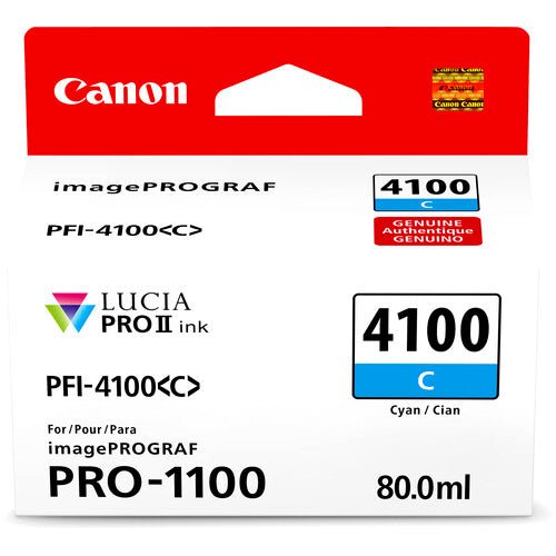 Canon PFI 4100 Cyan Pigment Ink Cartridge (80mL) - High-Quality Replacement Ink for Canon Printers | Perfect for Office Documents, Photo Printing & Craft Projects