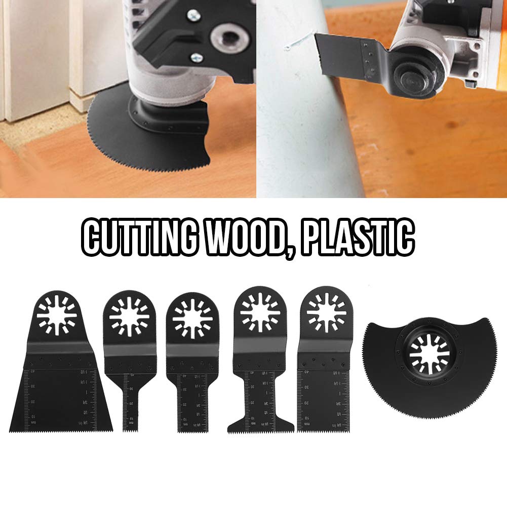 6Pcs High Carbon Steel Oscillating Saw Blades for Wood, Plastic & Metal Cutting - Power Tool Accessories